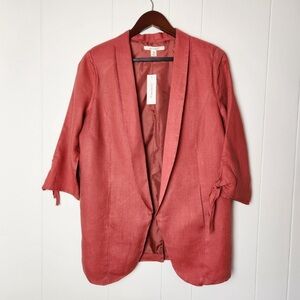 FRANCESCA'S Rust / Cinnamon Linen Blazer, Size M, NWT
